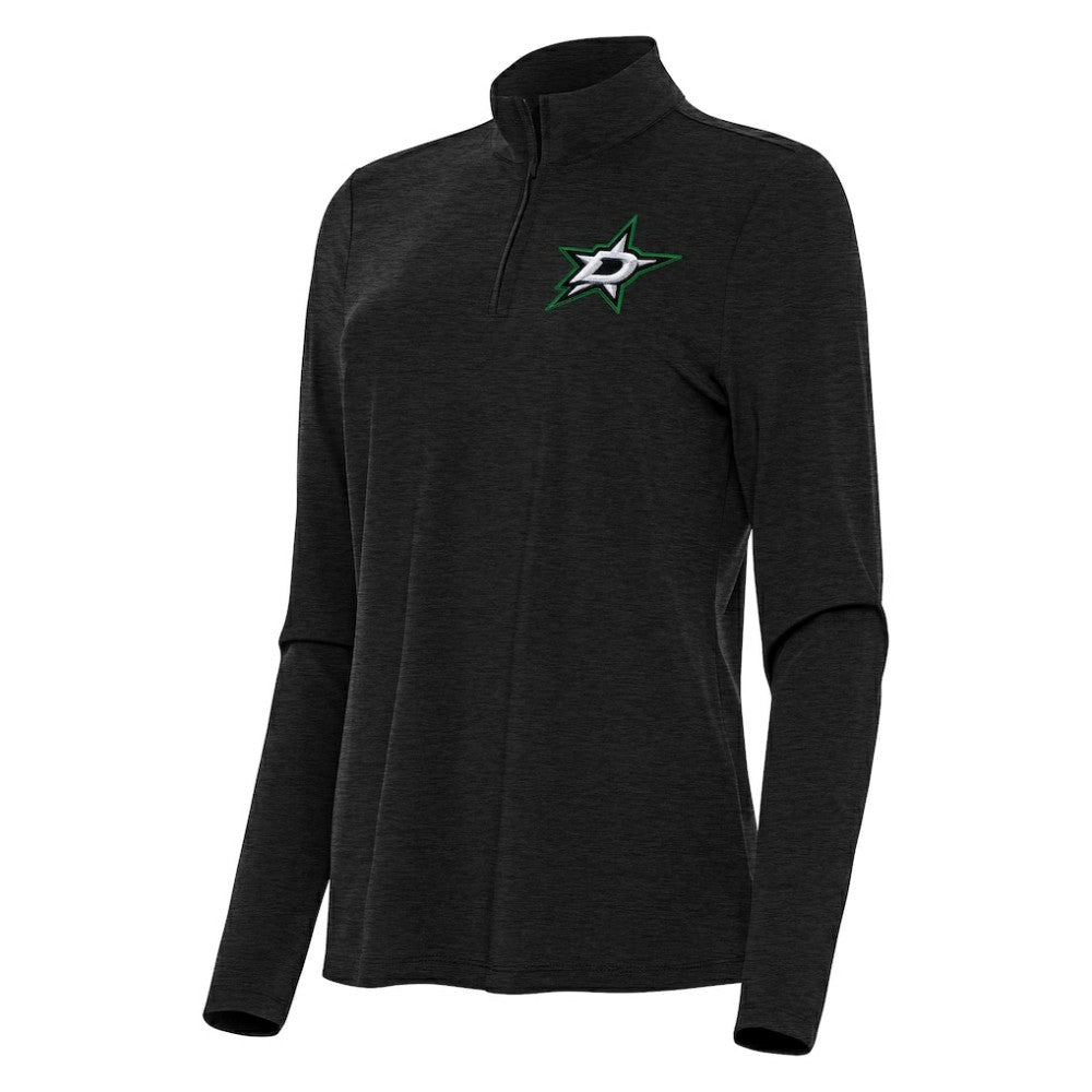 NHL Dallas Stars Antigua Women's Bright Quarter-Zip Top - Heather Black