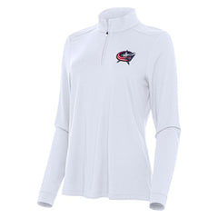 NHL Columbus Blue Jackets Antigua Women's Intent Quarter-Zip Top - White