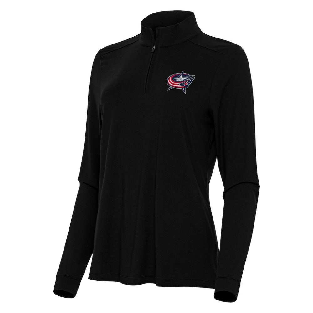 NHL Columbus Blue Jackets Antigua Women's Intent Quarter-Zip Top - Black