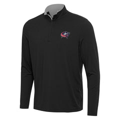 NHL Columbus Blue Jackets Antigua Content Quarter-Zip Pullover Top - Black/Gray