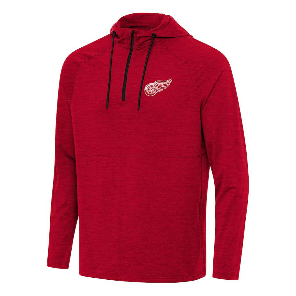 NHL Detroit Red Wings Antigua Spikes Quarter-Zip Hoodie - Heather Red