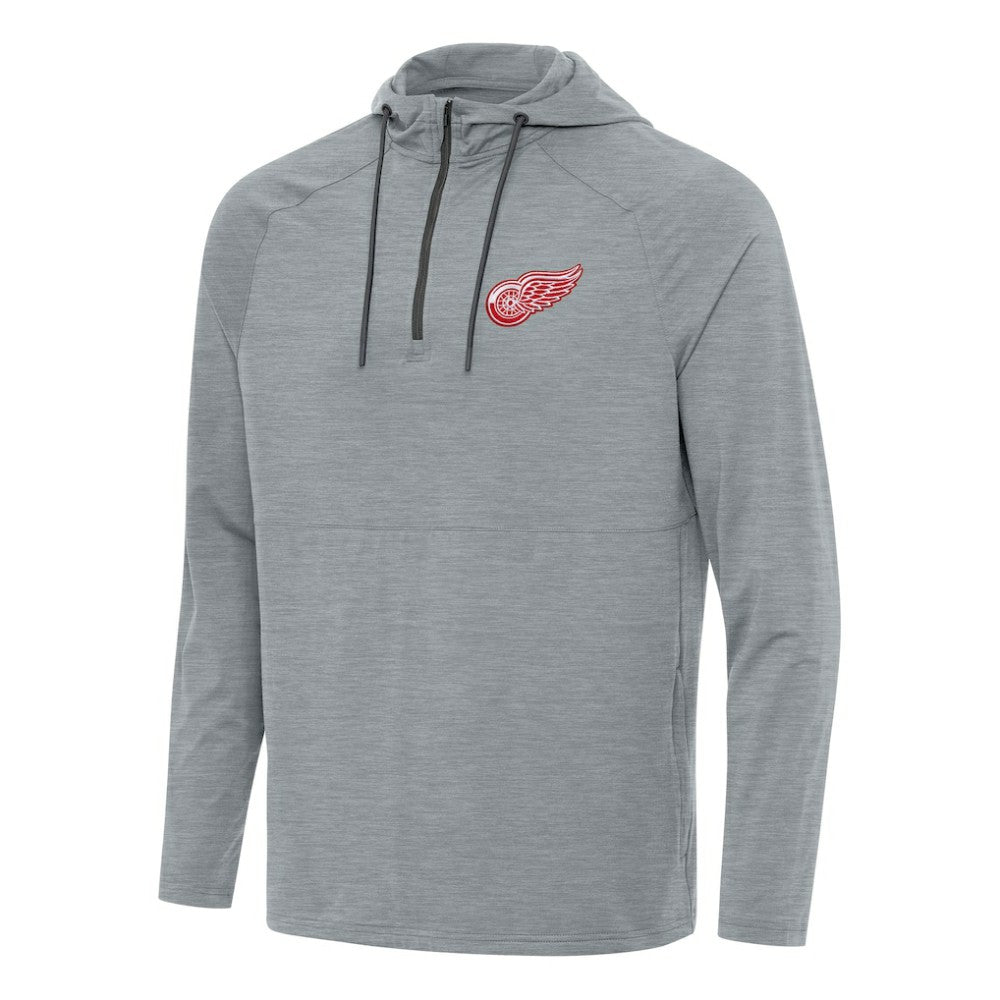NHL Detroit Red Wings Antigua Spikes Quarter-Zip Hoodie - Heather Gray