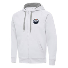 NHL Edmonton Oilers Antigua Big & Tall Victory Full-Zip Hoodie - White