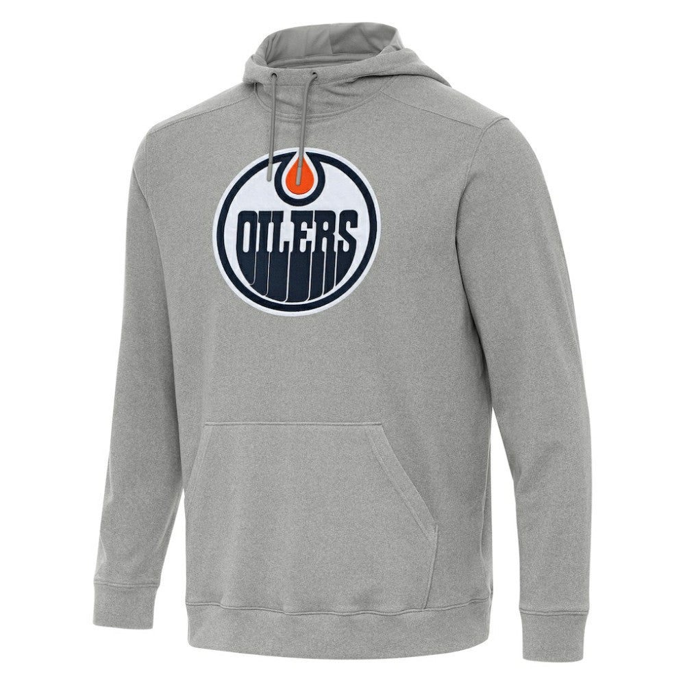 NHL Edmonton Oilers Antigua Cloud Pullover Hoodie - Heather Gray