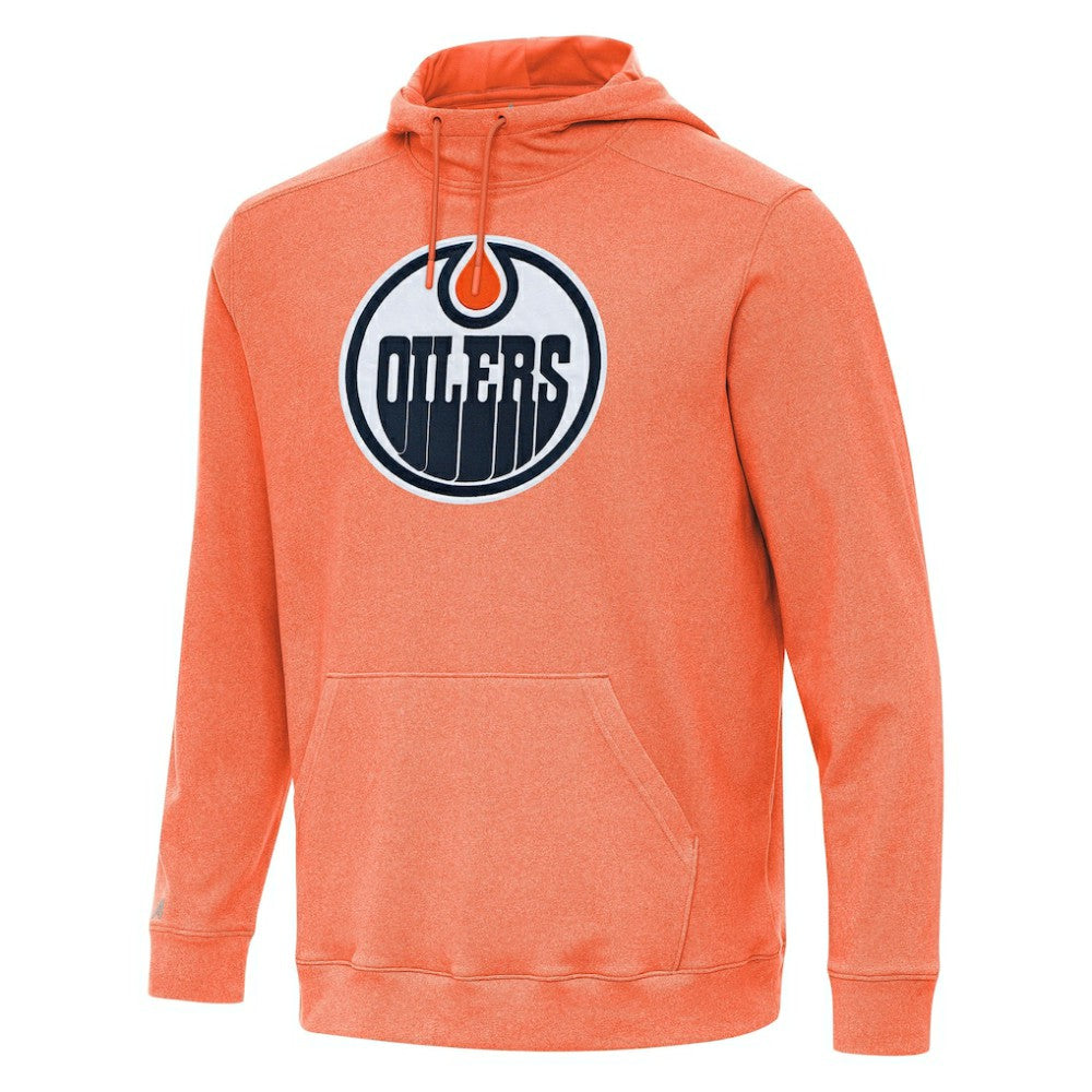 NHL Edmonton Oilers Antigua Cloud Pullover Hoodie - Heather Orange