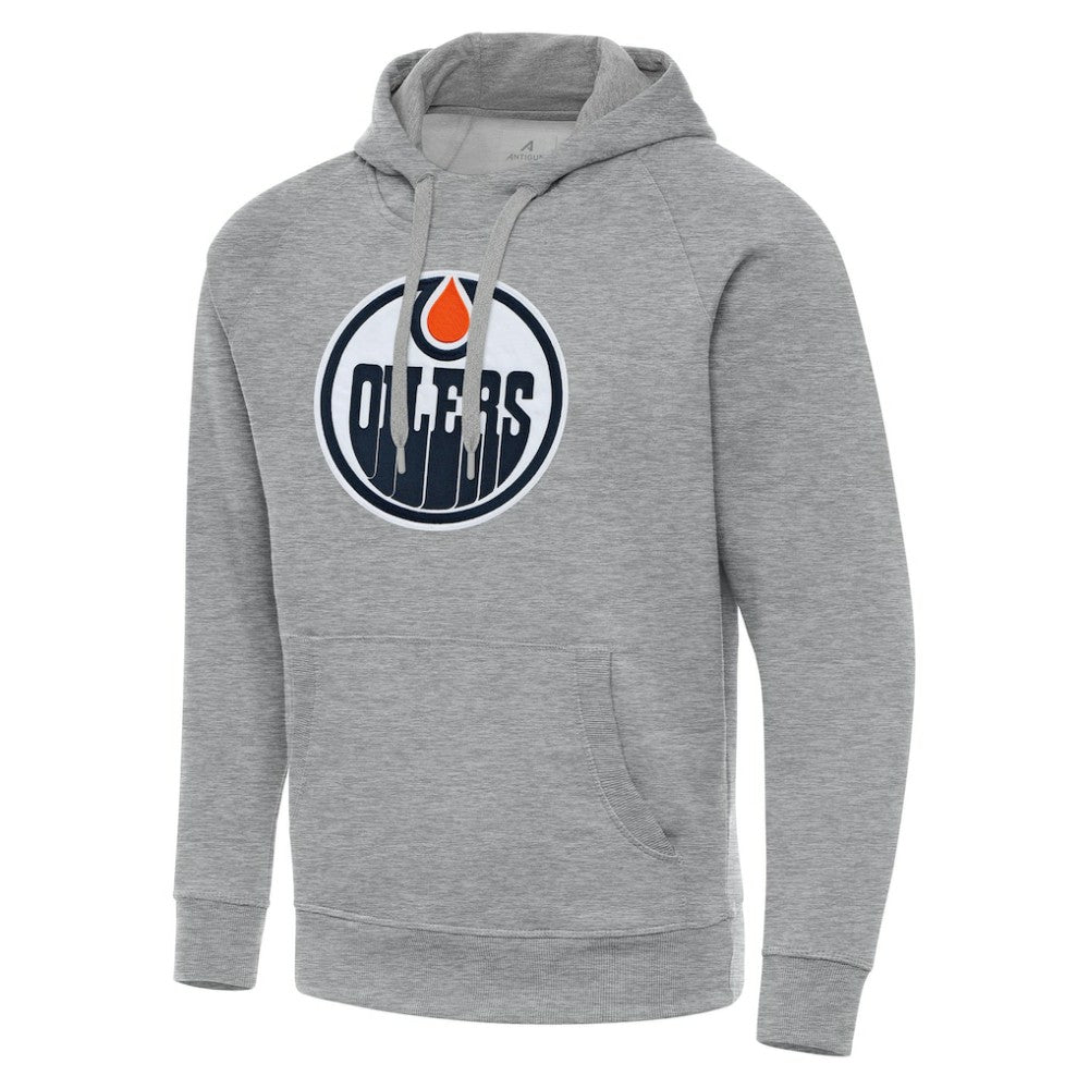 NHL Edmonton Oilers Antigua Big & Tall Victory Pullover Hoodie - Heather Gray