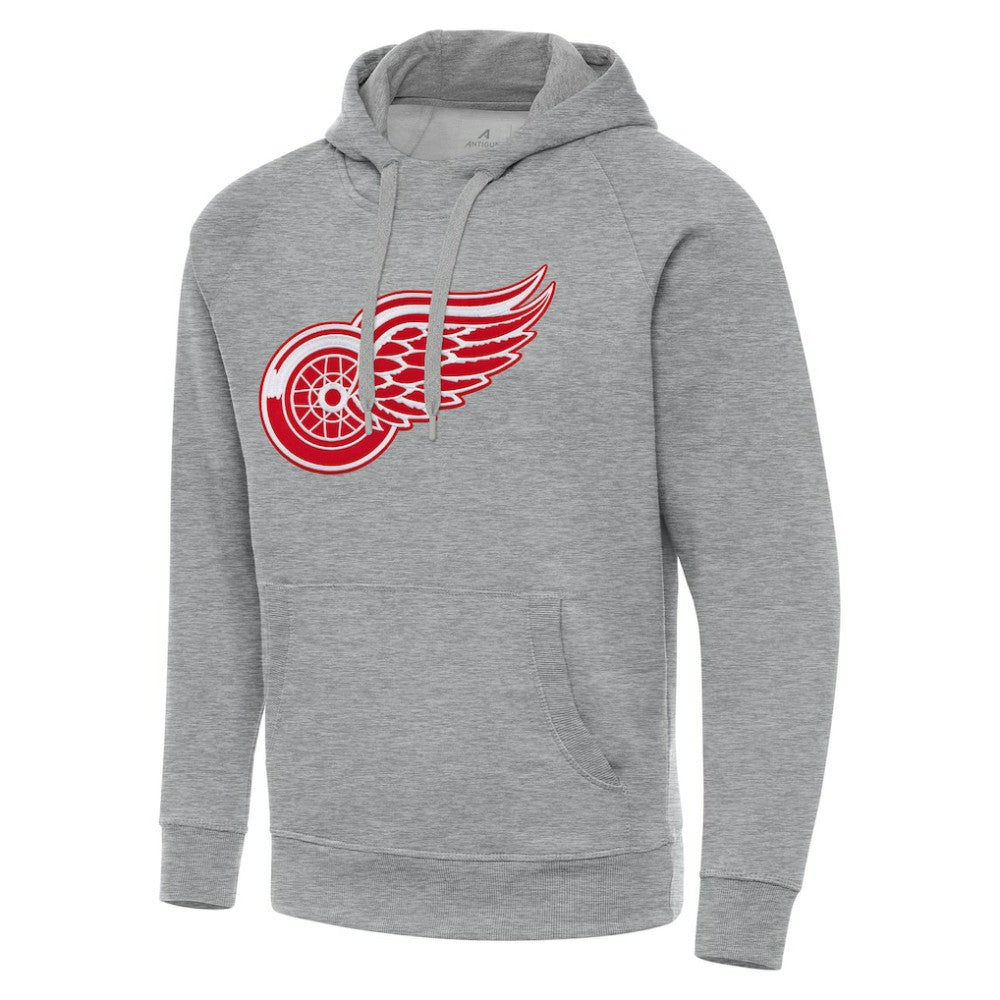 NHL Detroit Red Wings Antigua Big & Tall Victory Pullover Hoodie - Heather Gray