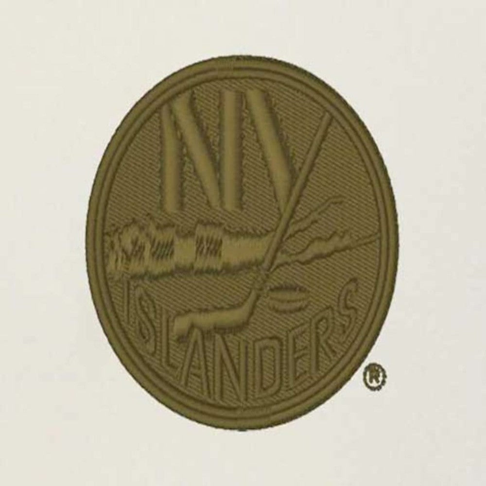 NHL New York Islanders Antigua Intrepid Sand Raglan Long Sleeve Hoodie T-Shirt - Cream/Olive