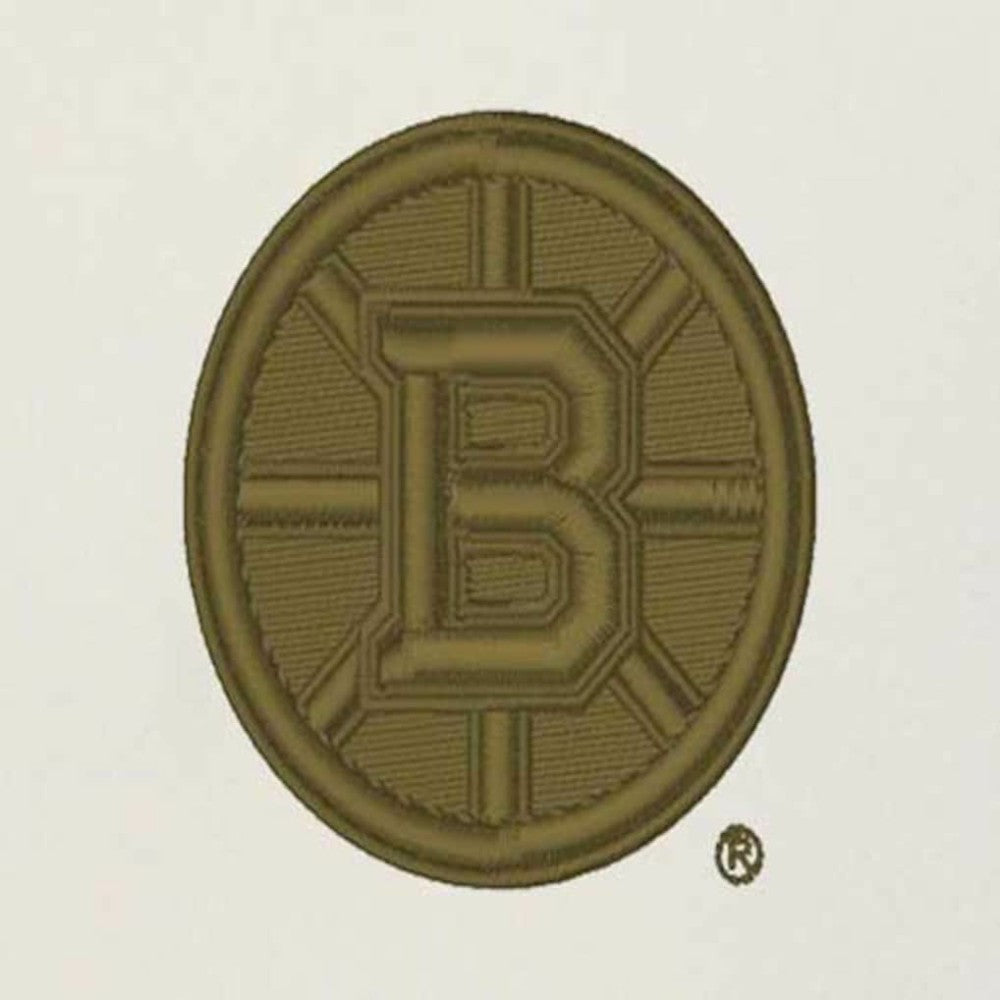 NHL Boston Bruins Antigua Intrepid Sand Raglan Long Sleeve Hoodie T-Shirt - Cream/Olive