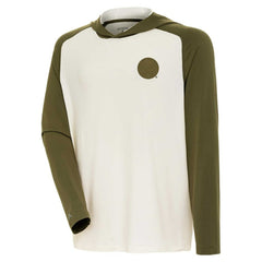 NHL Buffalo Sabres Antigua Intrepid Sand Raglan Long Sleeve Hoodie T-Shirt - Cream/Olive