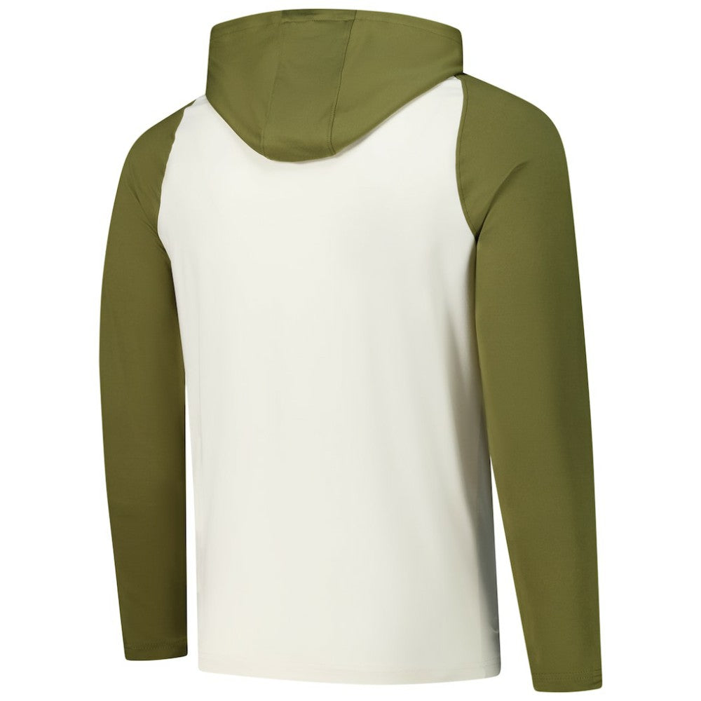 NHL Columbus Blue Jackets Antigua Intrepid Sand Raglan Long Sleeve Hoodie T-Shirt - Cream/Olive