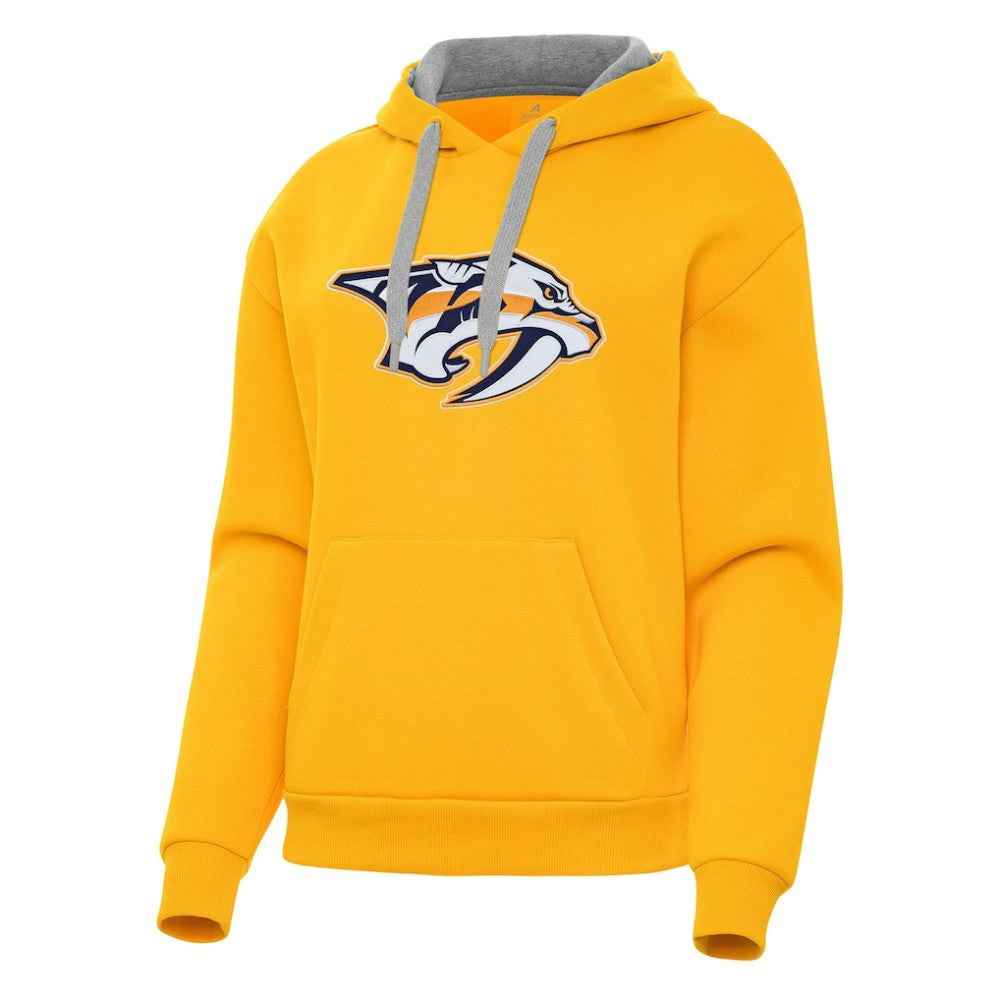 NHL Nashville Predators Antigua Women's Victory Pullover Hoodie - Gold