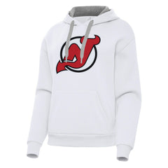 NHL New Jersey Devils Antigua Women's Victory Pullover Hoodie - White