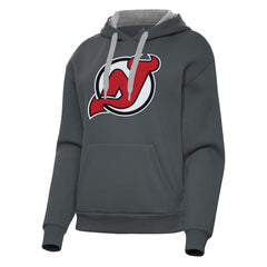 NHL New Jersey Devils Antigua Women's Victory Pullover Hoodie - Charcoal