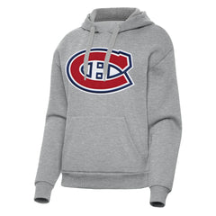 NHL Montreal Canadiens Antigua Women's Victory Pullover Hoodie - Heather Gray