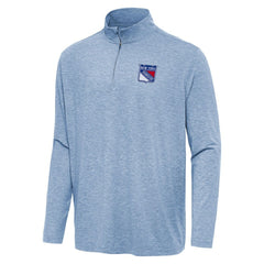 NHL New York Rangers Antigua Hunk Quarter-Zip Top - Heather Blue