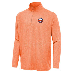 NHL New York Islanders Antigua Hunk Quarter-Zip Top - Heather Orange