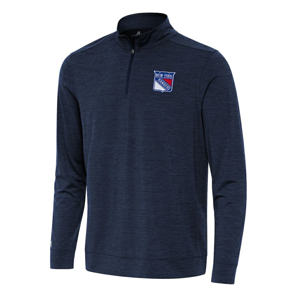 NHL New York Rangers Antigua Bright Quarter-Zip Top - Heather Navy