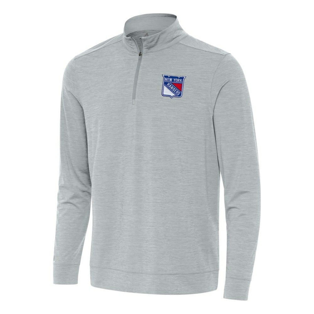 NHL New York Rangers Antigua Bright Quarter-Zip Top - Heather Gray