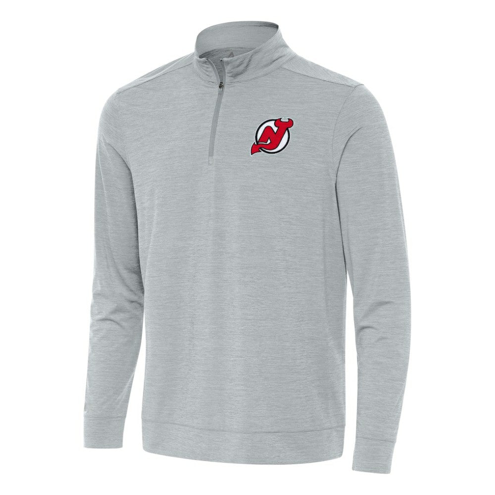 NHL New Jersey Devils Antigua Bright Quarter-Zip Top - Heather Gray