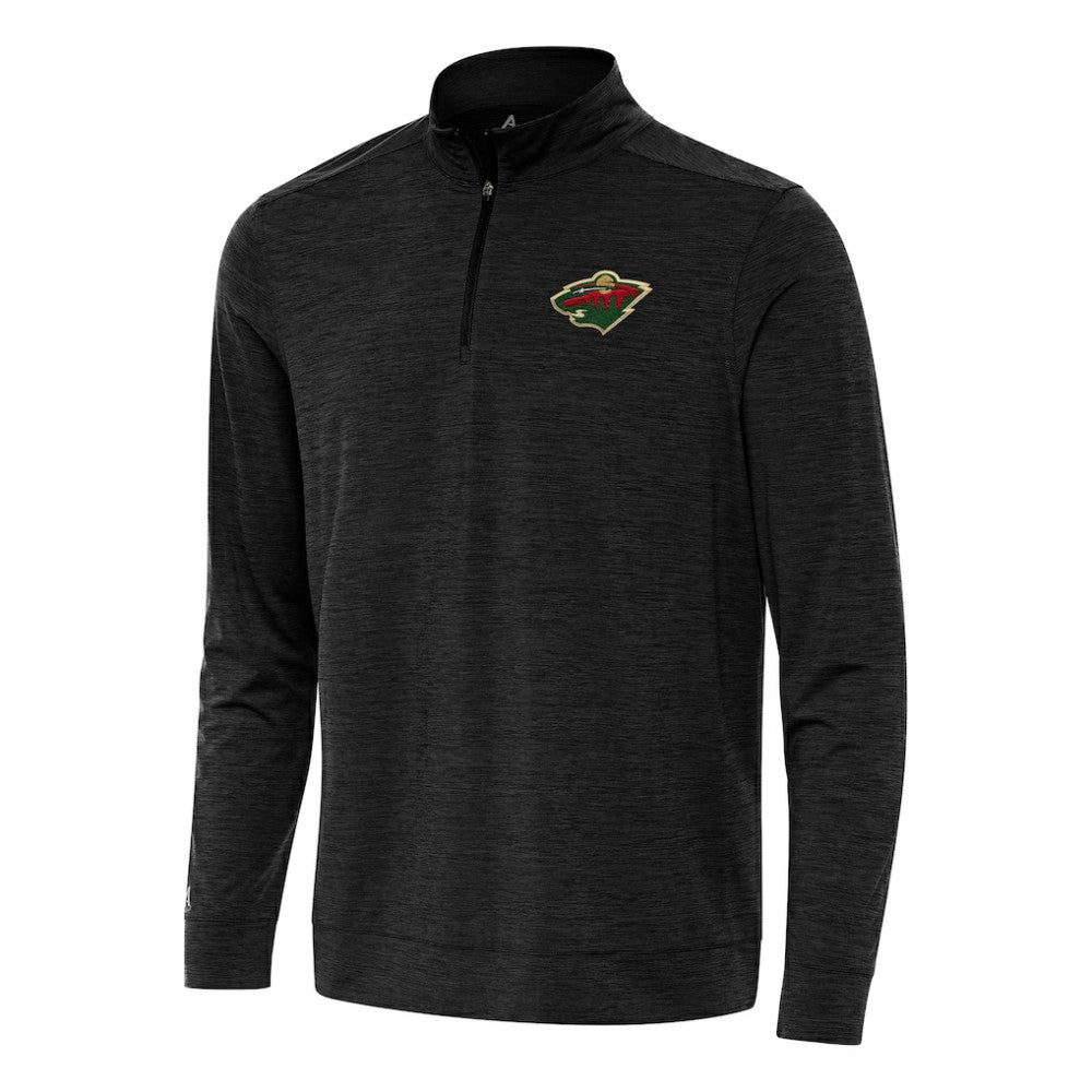 NHL Minnesota Wild Antigua Bright Quarter-Zip Top - Heather Black