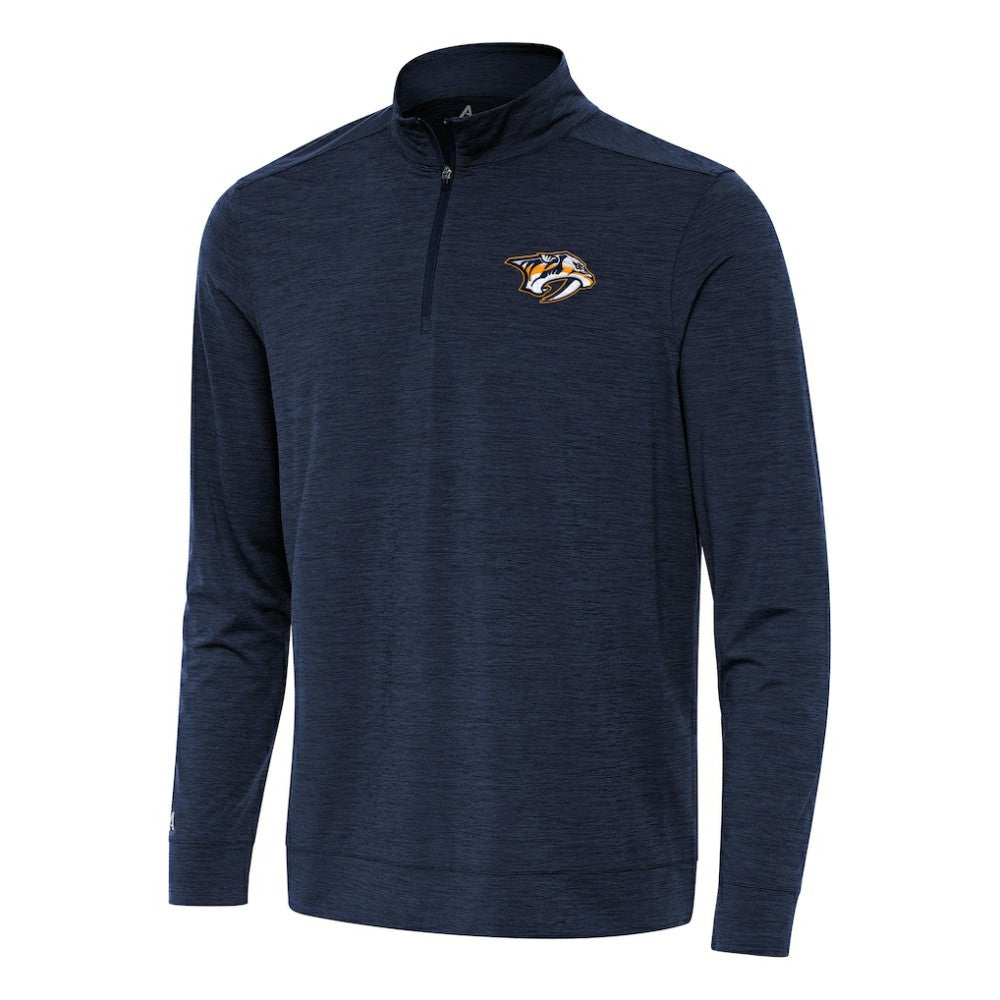 NHL Nashville Predators Antigua Bright Quarter-Zip Top - Heather Navy