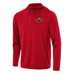 NHL Minnesota Wild Antigua Tidy Quarter-Zip Hoodie - Heather Red