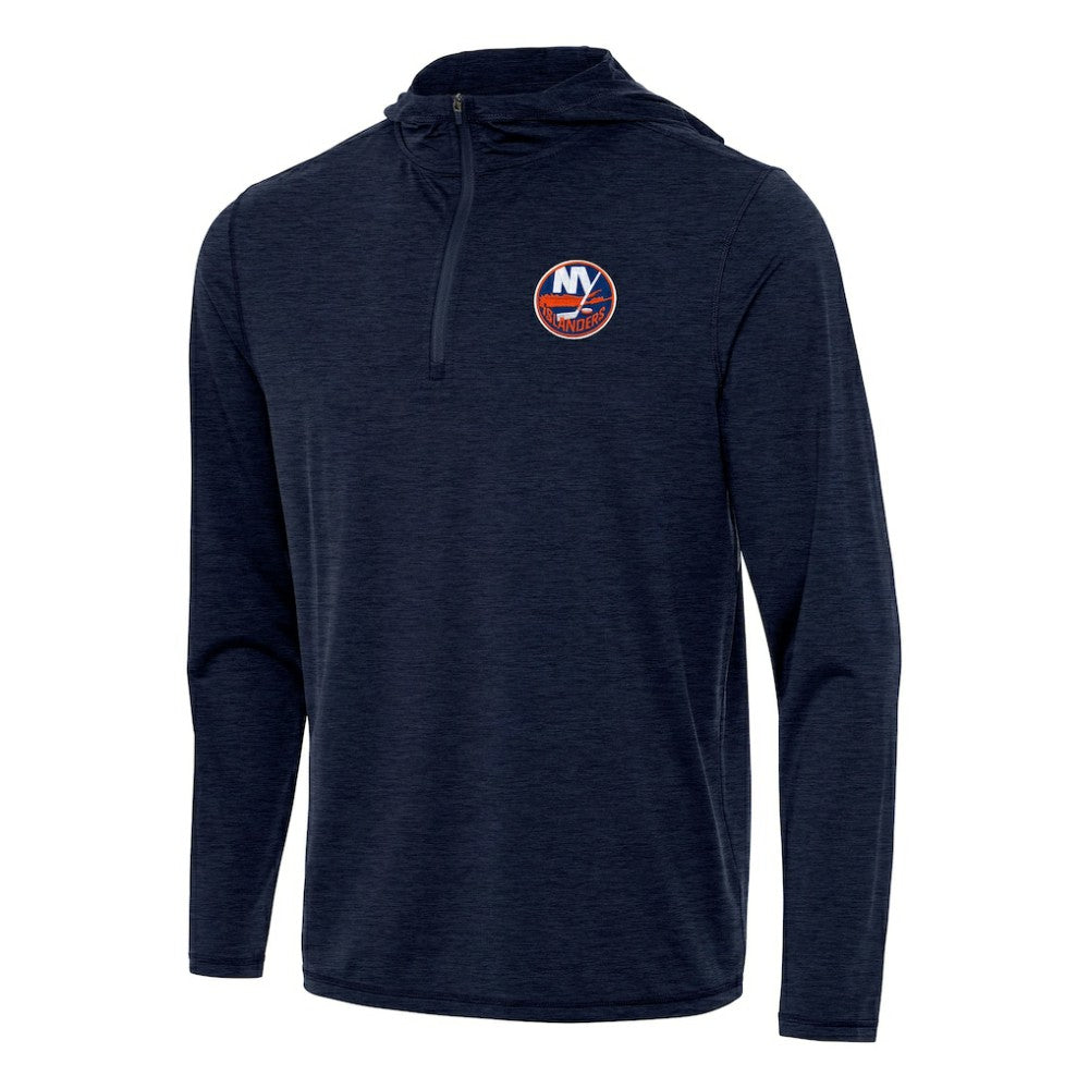 NHL New York Islanders Antigua Tidy Quarter-Zip Hoodie - Heather Navy