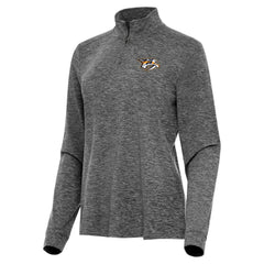 NHL Nashville Predators Antigua Women's Mentor Quarter-Zip Mock Long Sleeve Top - Heather Black