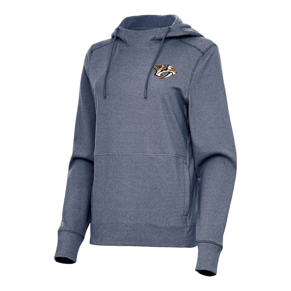 NHL Nashville Predators Antigua Women's Justice Pullover Hoodie - Heather Navy
