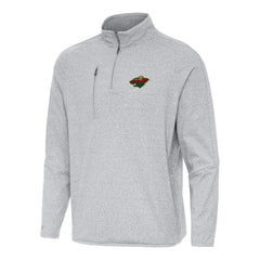 NHL Minnesota Wild Antigua Certain Quarter-Zip Tri-Blend Sweatshirt - Heather Gray