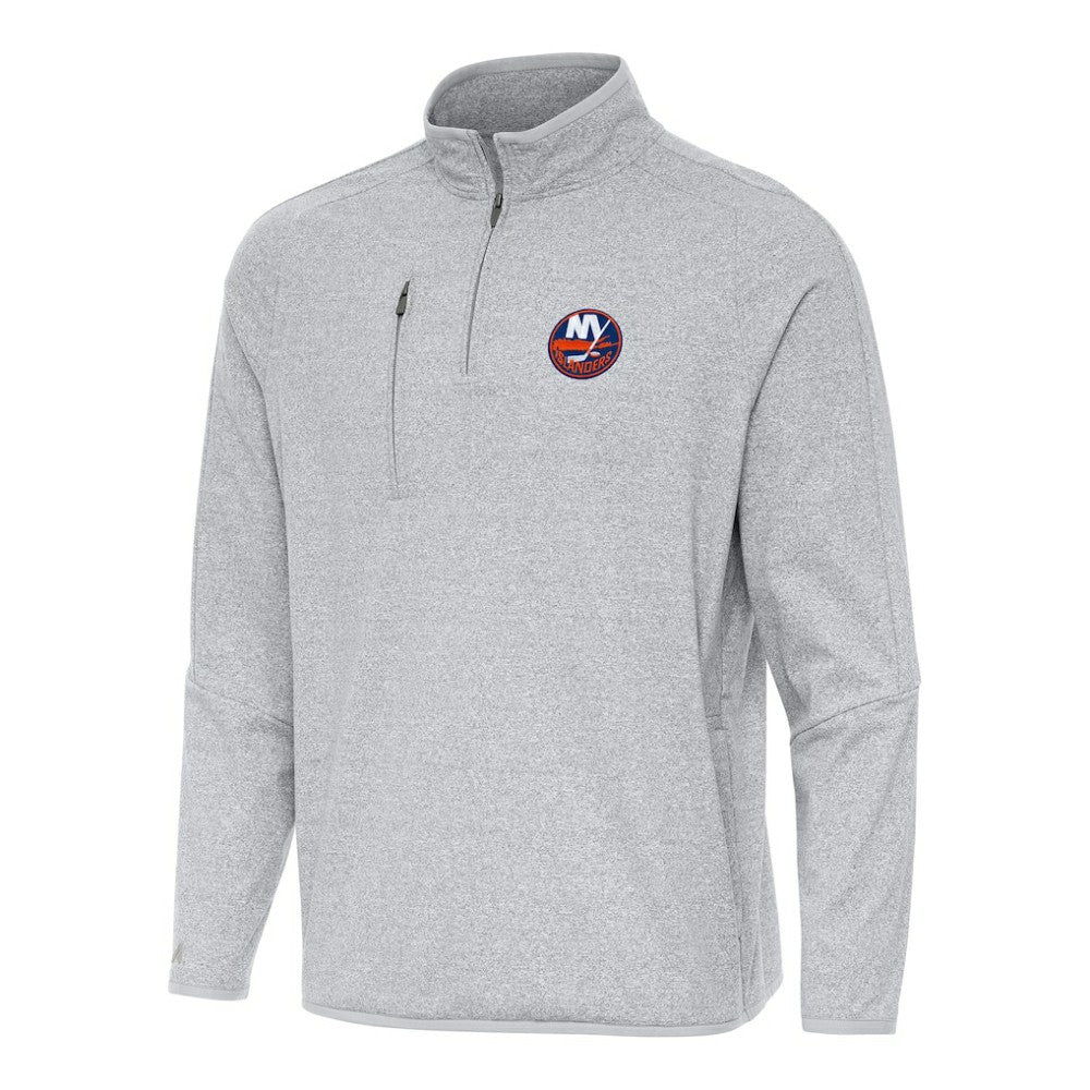 NHL New York Islanders Antigua Certain Quarter-Zip Tri-Blend Sweatshirt - Heather Gray