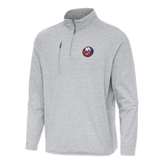 NHL New York Islanders Antigua Certain Quarter-Zip Tri-Blend Sweatshirt - Heather Gray