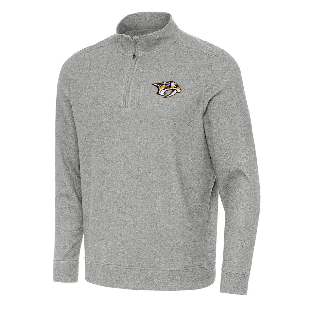 NHL Nashville Predators Antigua Subtle Quarter-Zip Sweatshirt - Heather Gray