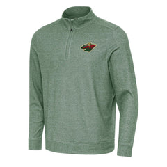 NHL Minnesota Wild Antigua Subtle Quarter-Zip Sweatshirt - Hunter Green