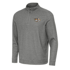 NHL Nashville Predators Antigua Subtle Quarter-Zip Sweatshirt - Heather Black