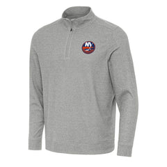 NHL New York Islanders Antigua Subtle Quarter-Zip Sweatshirt - Heather Gray