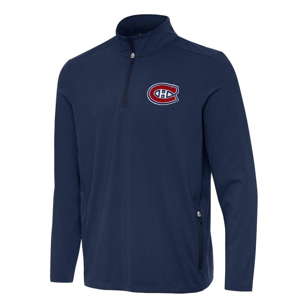 NHL Montreal Canadiens Antigua Perilous Quarter-Zip Sweatshirt - Navy