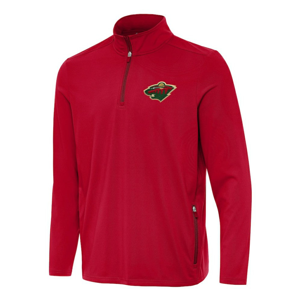 NHL Minnesota Wild Antigua Perilous Quarter-Zip Sweatshirt - Red