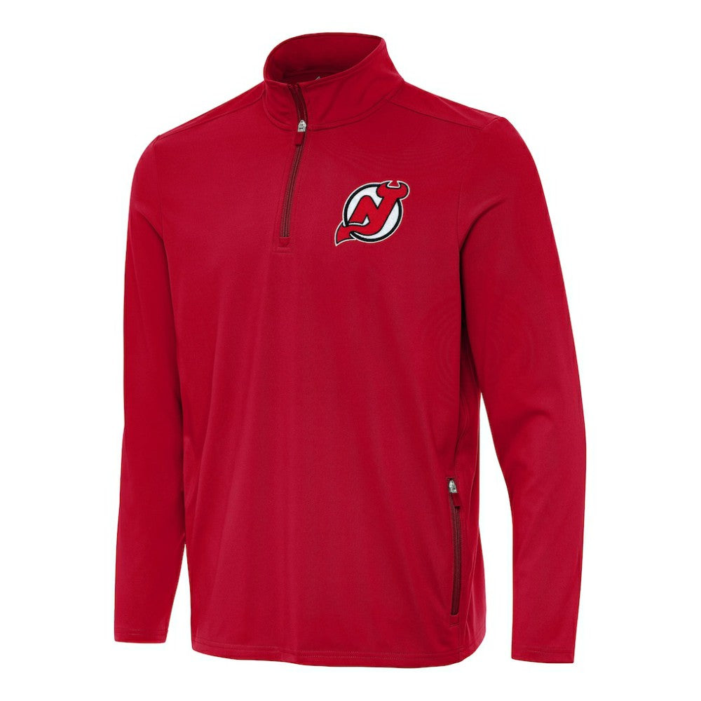 NHL New Jersey Devils Antigua Perilous Quarter-Zip Sweatshirt - Red