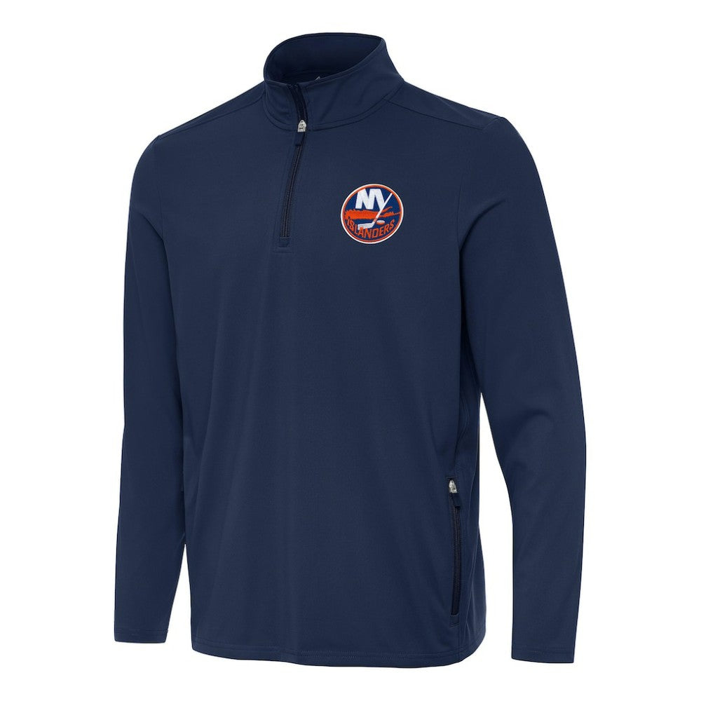 NHL New York Islanders Antigua Perilous Quarter-Zip Sweatshirt - Navy
