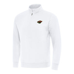NHL Minnesota Wild Antigua Victory Quarter-Zip Mock Sweatshirt - White
