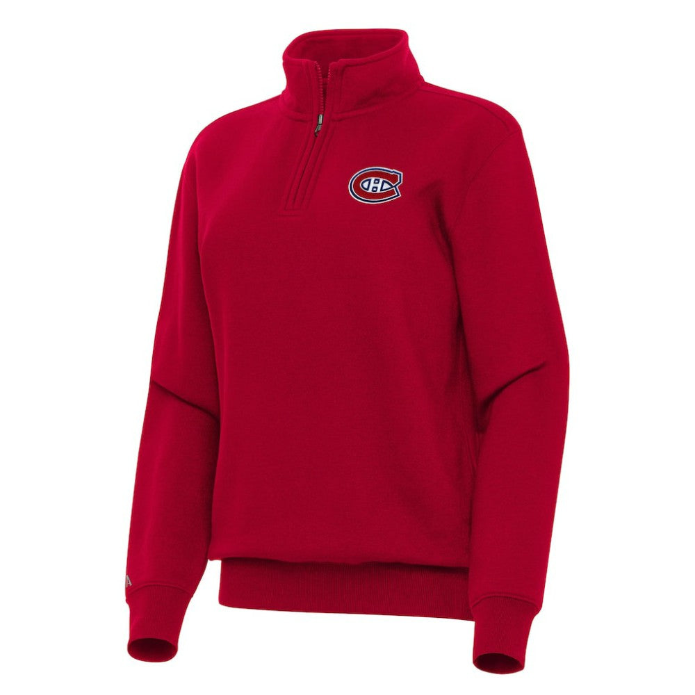 NHL Montreal Canadiens Antigua Women's Victory Quarter-Zip Sweatshirt - Red