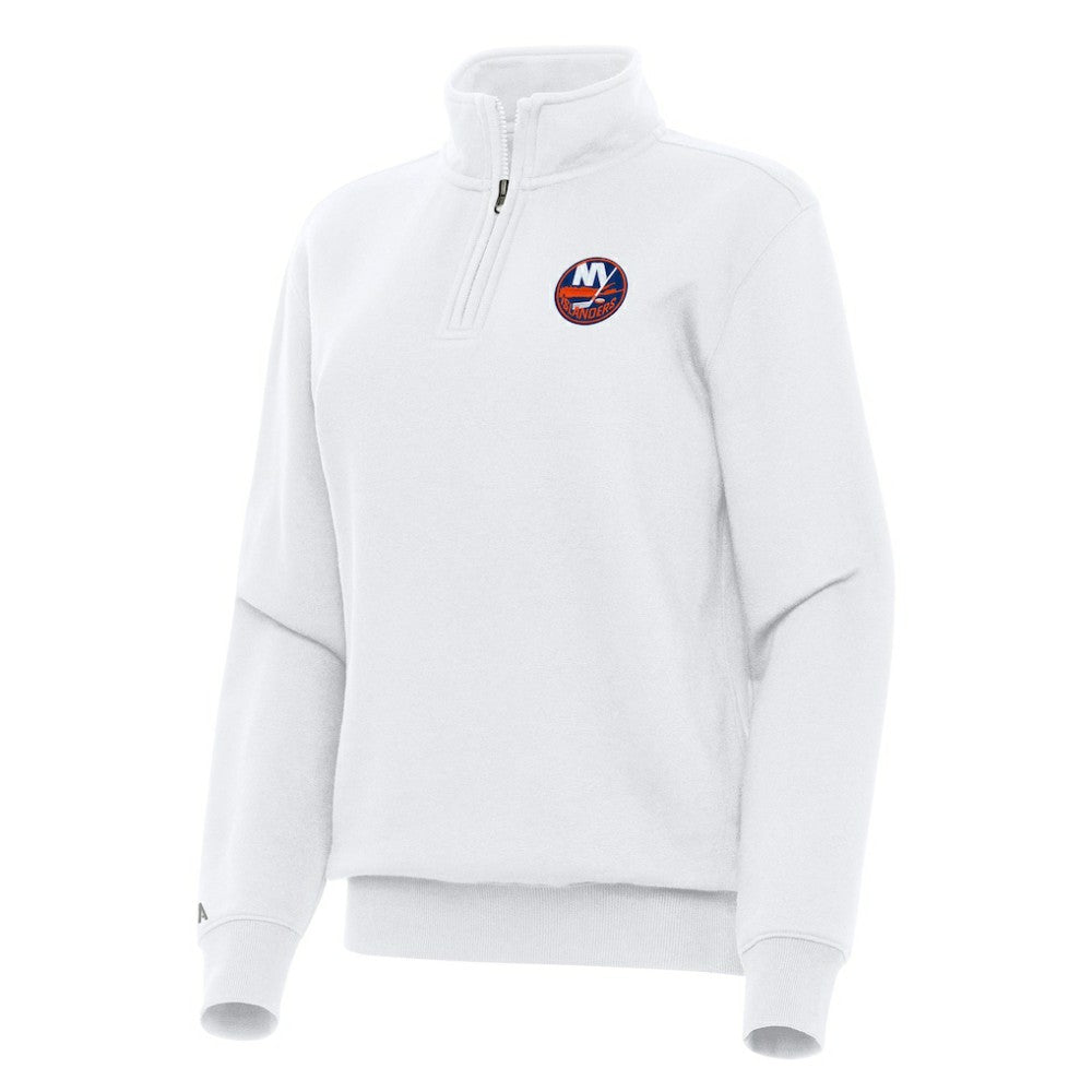 NHL New York Islanders Antigua Women's Victory Quarter-Zip Sweatshirt - White