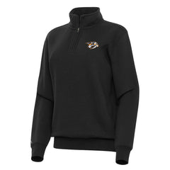 NHL Nashville Predators Antigua Women's Victory Quarter-Zip Sweatshirt - Black