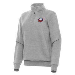 NHL New York Islanders Antigua Women's Victory Quarter-Zip Sweatshirt - Heather Gray