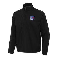 NHL New York Rangers Antigua Brisk Quarter-Zip Windbreaker - Black