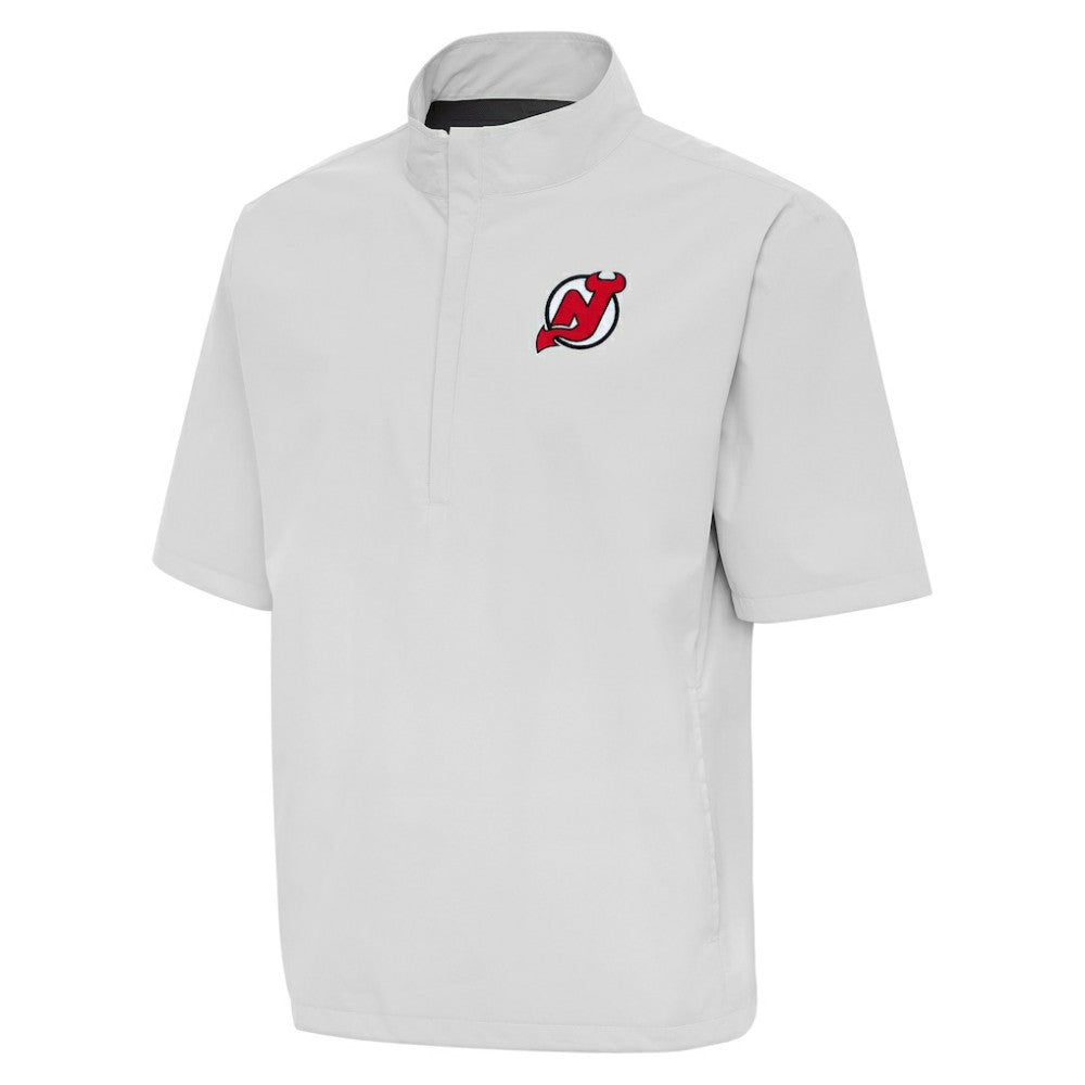 NHL New Jersey Devils Antigua Brisk Quarter-Zip Windbreaker - Heather Gray