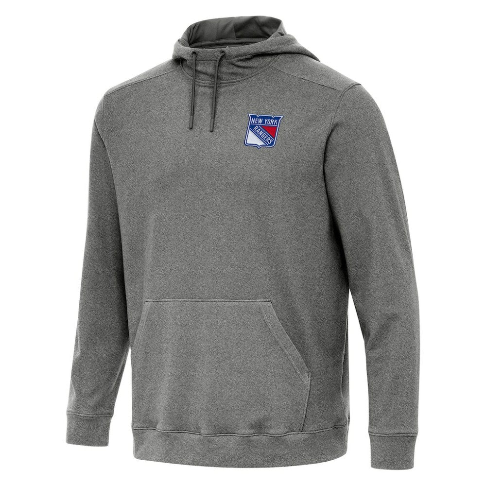 NHL New York Rangers Antigua Cloud Pullover Hoodie - Heather Black