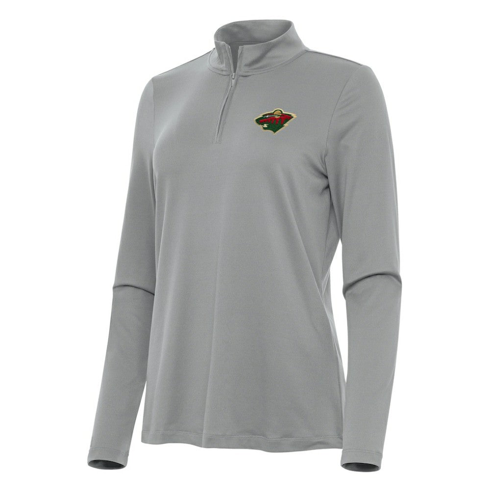 NHL Minnesota Wild Antigua Women's Reprocess Quarter-Zip Top - Gray